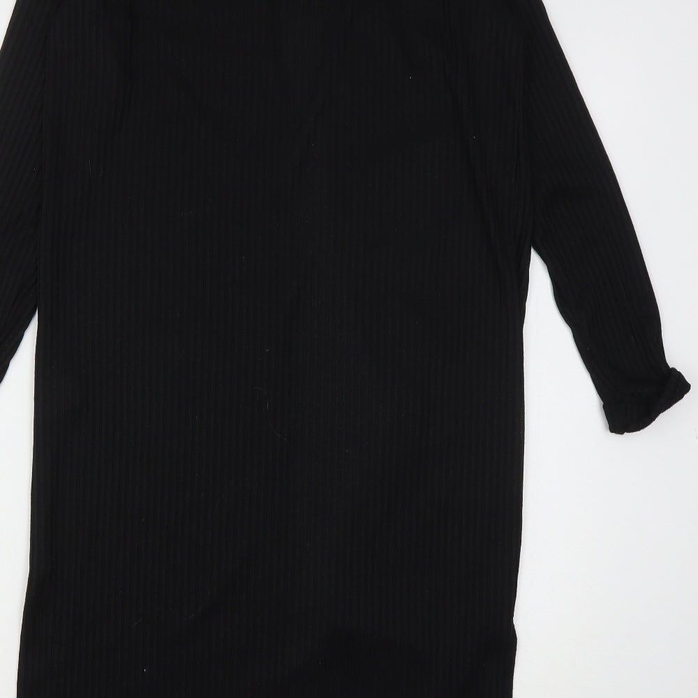 New Look Womens Black V-Neck  Polyester Cardigan Jumper Size 10