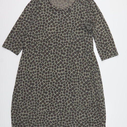 Rainbow Womens Multicoloured Animal Print Polyester A-Line  Size 14  Round Neck