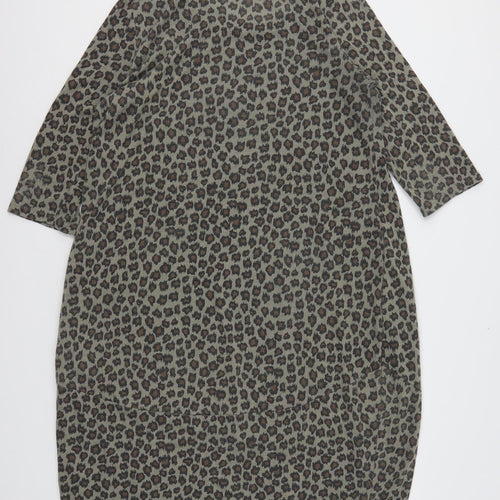 Rainbow Womens Multicoloured Animal Print Polyester A-Line  Size 14  Round Neck
