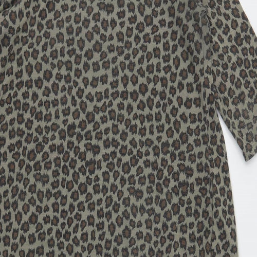 Rainbow Womens Multicoloured Animal Print Polyester A-Line  Size 14  Round Neck