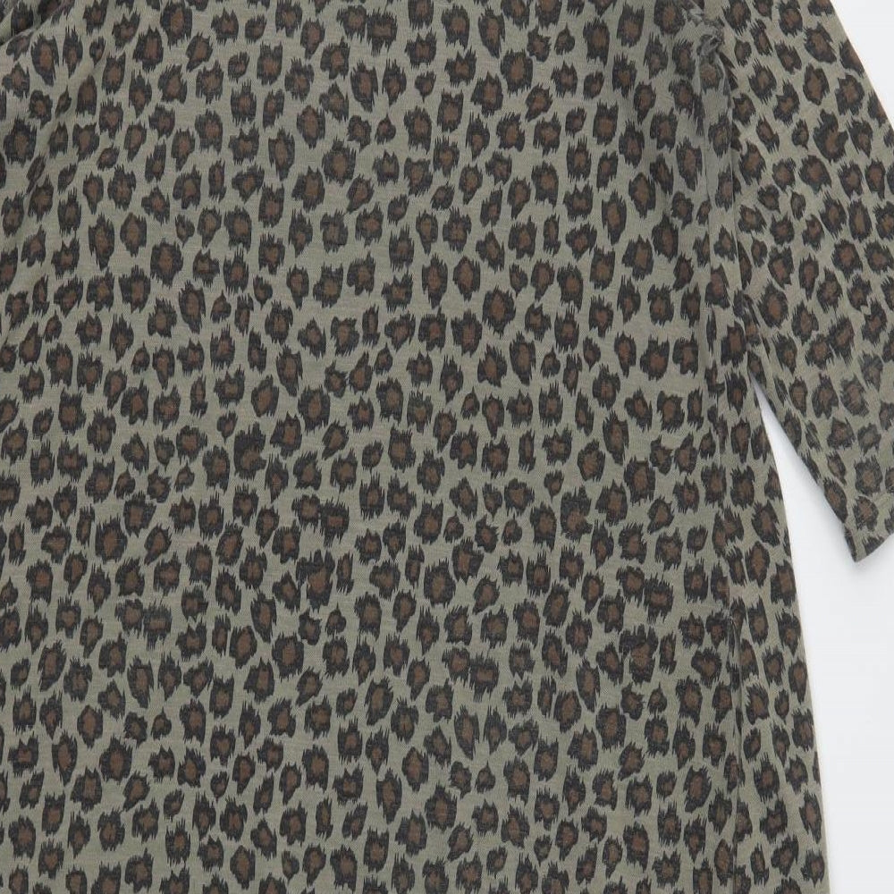 Rainbow Womens Multicoloured Animal Print Polyester A-Line  Size 14  Round Neck