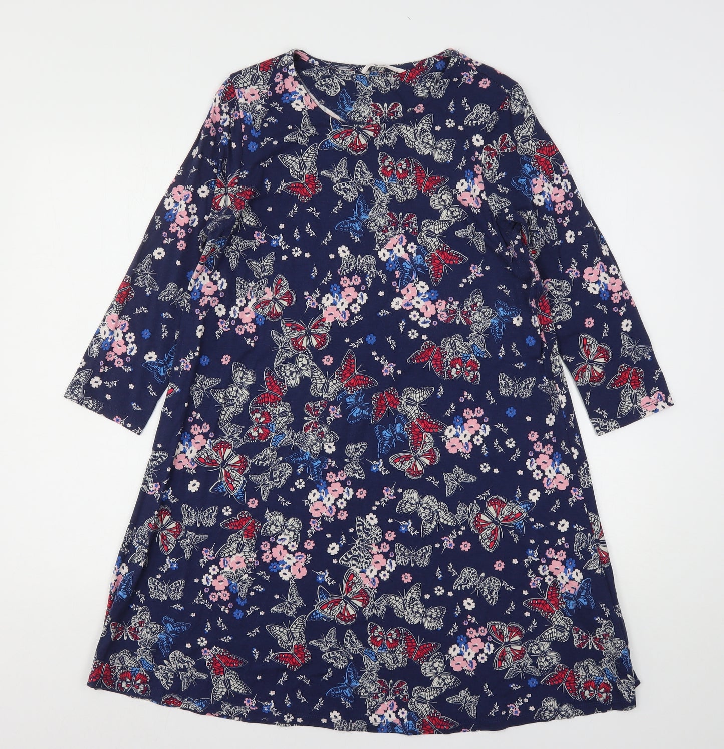 TU Womens Multicoloured Floral Viscose A-Line  Size 14  Round Neck