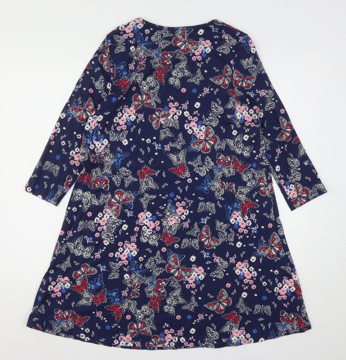 TU Womens Multicoloured Floral Viscose A-Line  Size 14  Round Neck