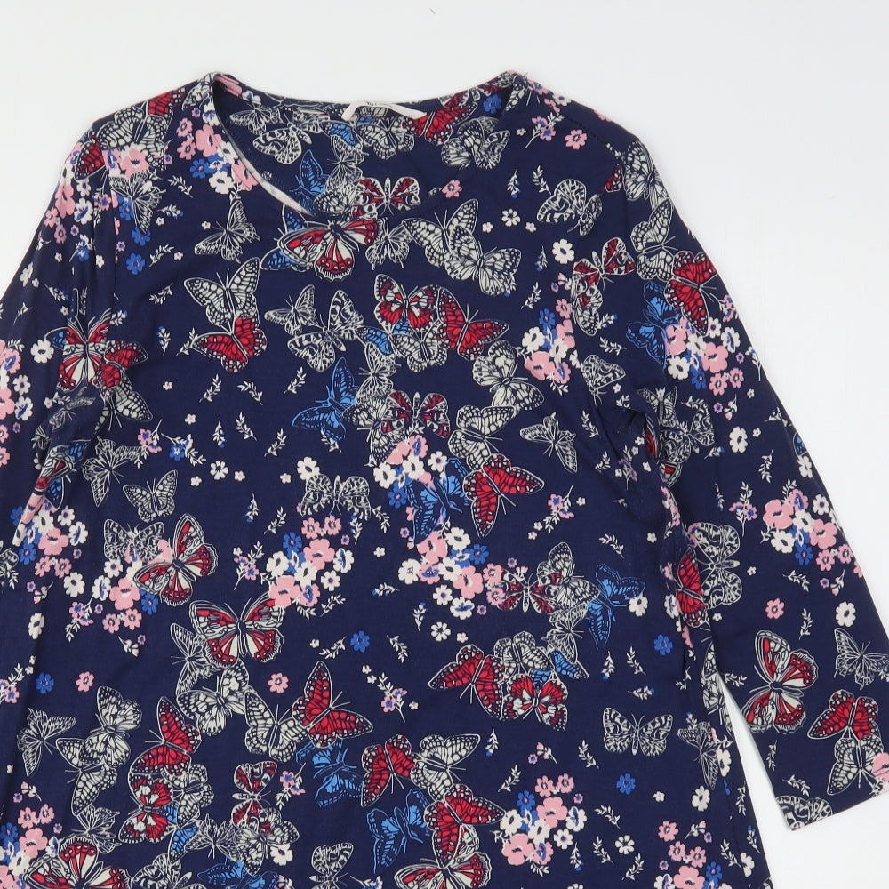 TU Womens Multicoloured Floral Viscose A-Line  Size 14  Round Neck