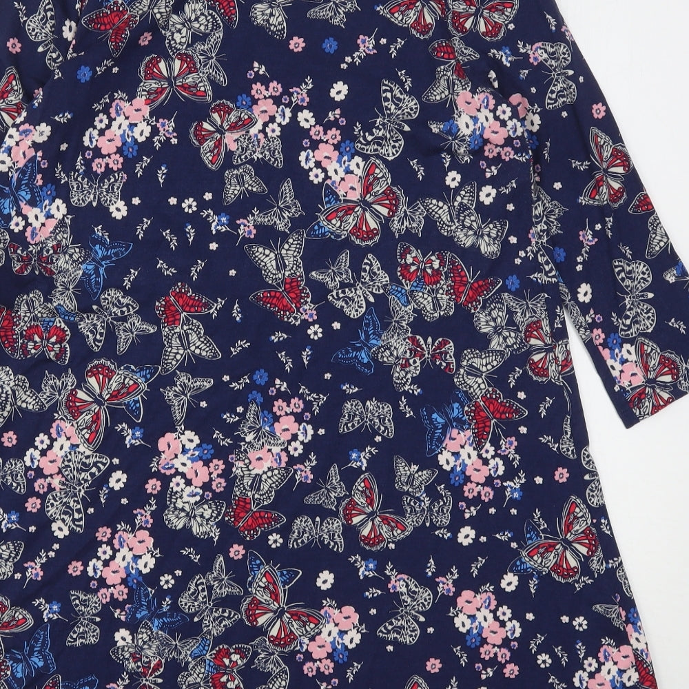 TU Womens Multicoloured Floral Viscose A-Line  Size 14  Round Neck