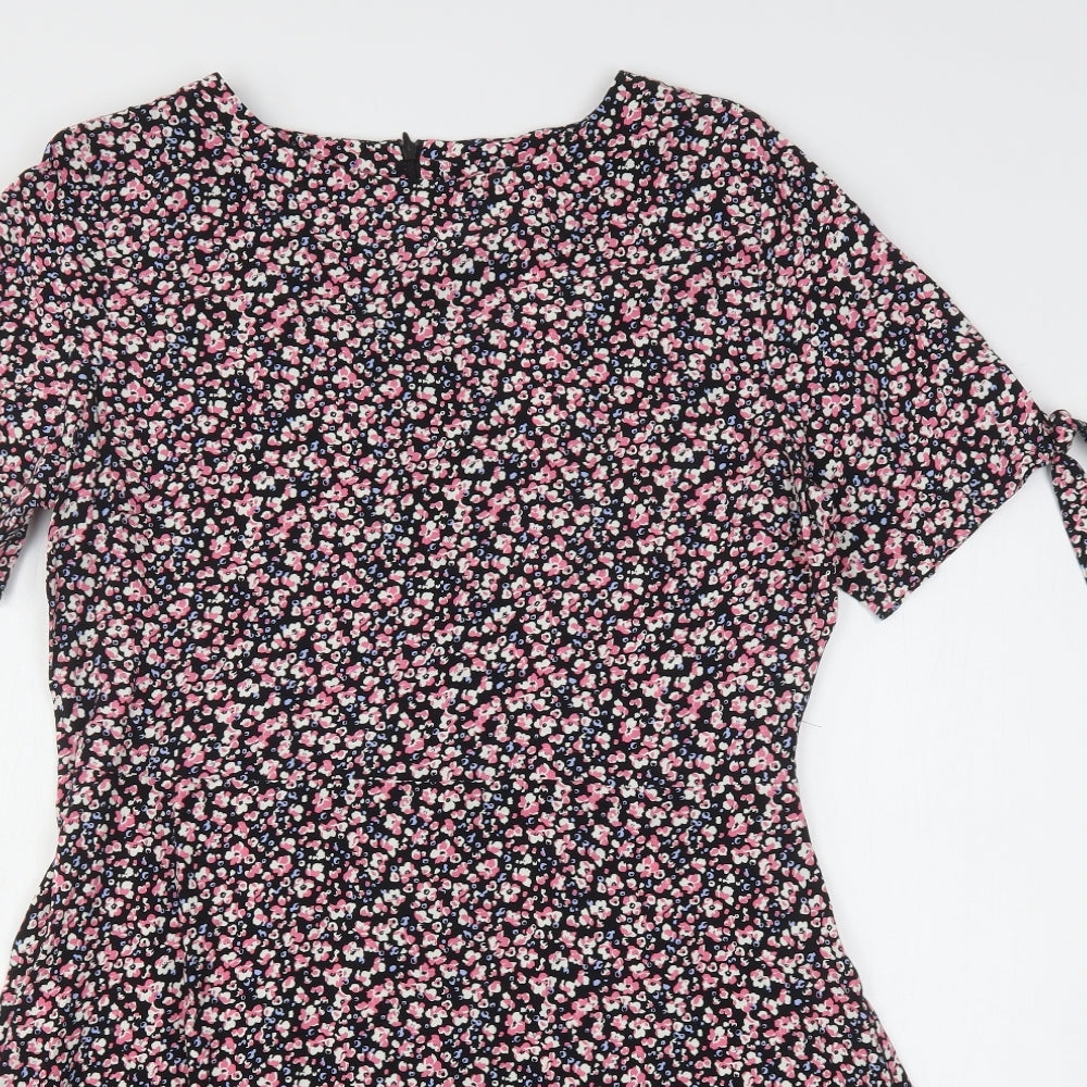 NEXT Womens Multicoloured Floral Viscose A-Line  Size 14  Round Neck