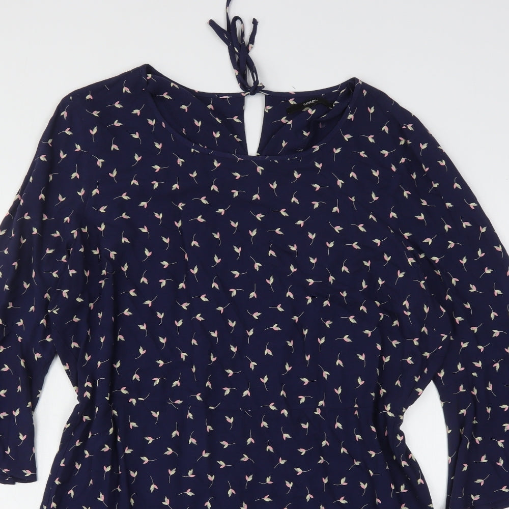 George Womens Multicoloured Floral Viscose A-Line  Size 16  Round Neck