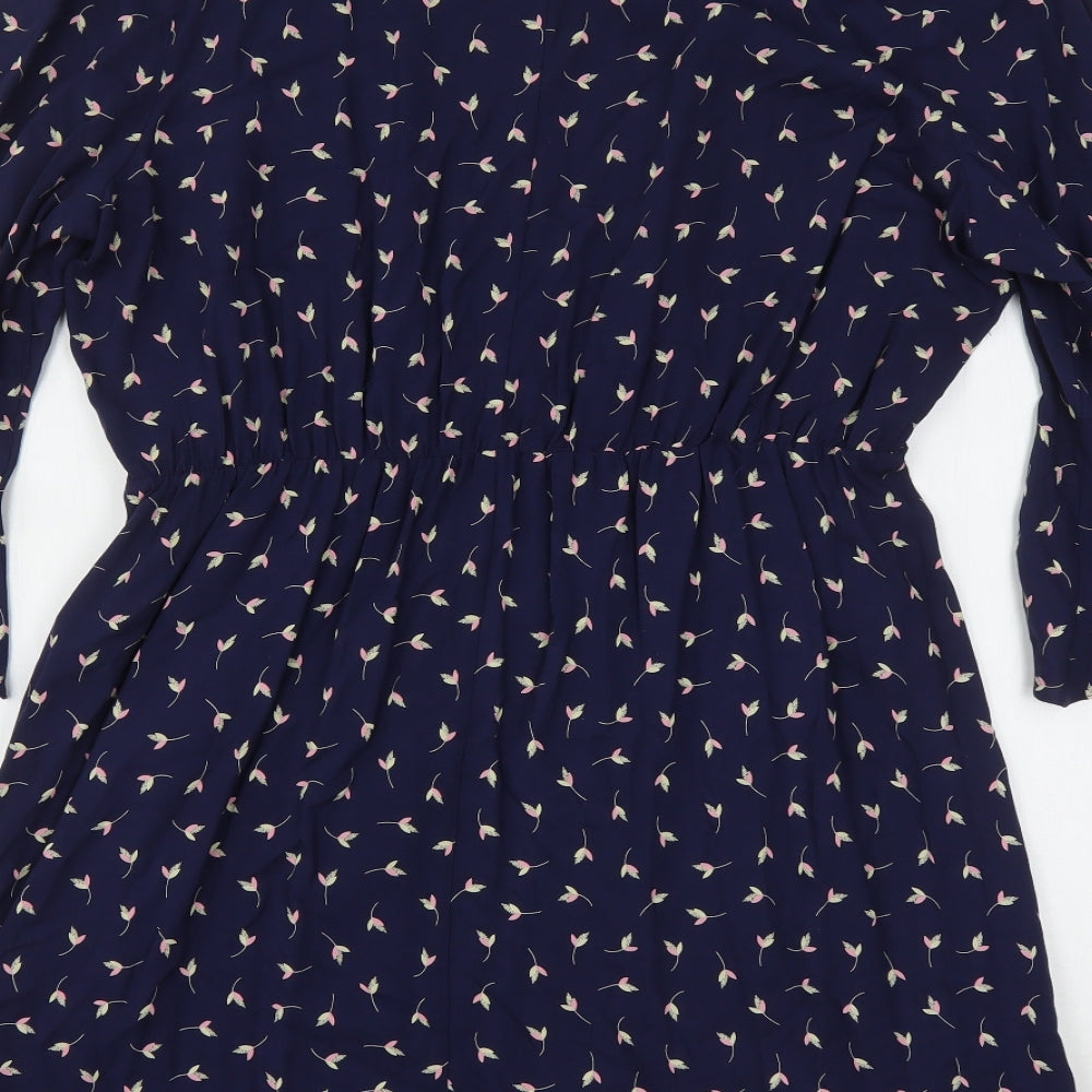 George Womens Multicoloured Floral Viscose A-Line  Size 16  Round Neck