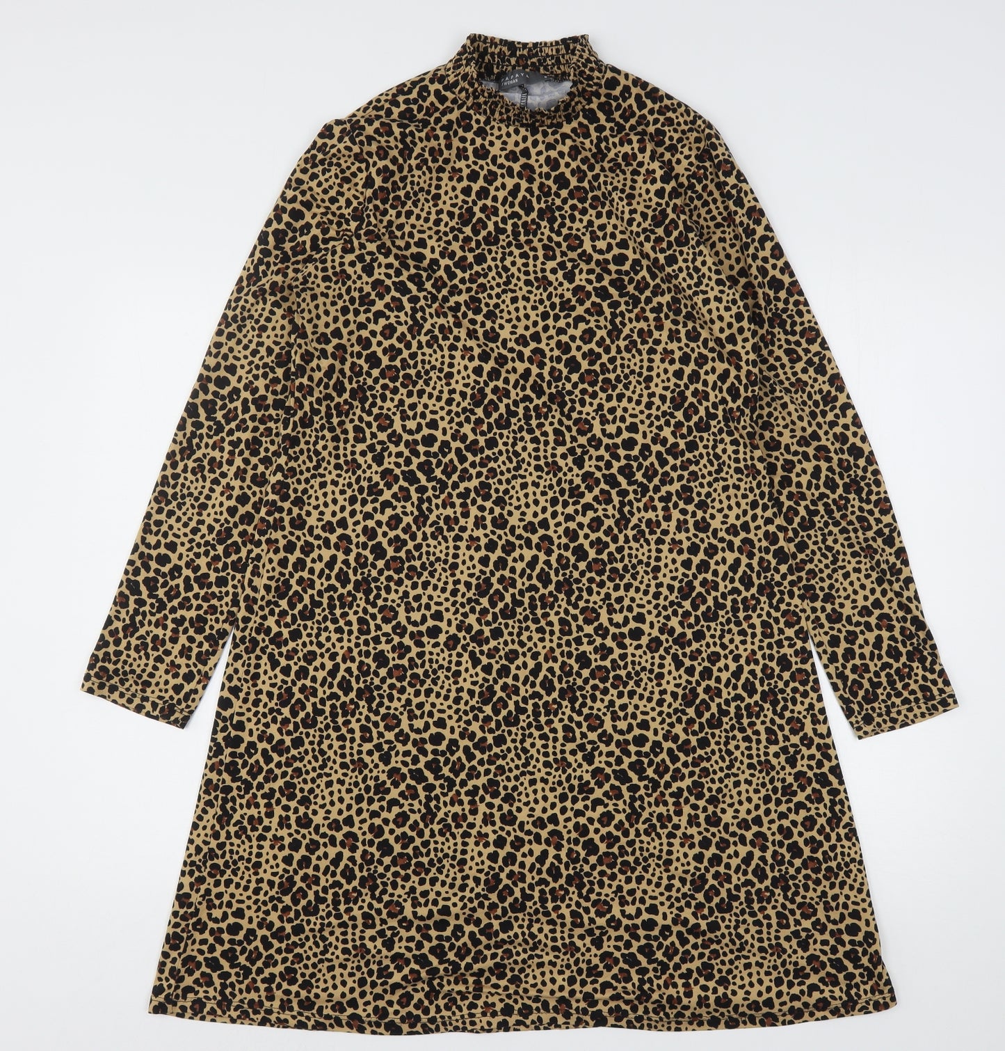 Matalan Womens Multicoloured Animal Print Polyester A-Line  Size 8  High Neck