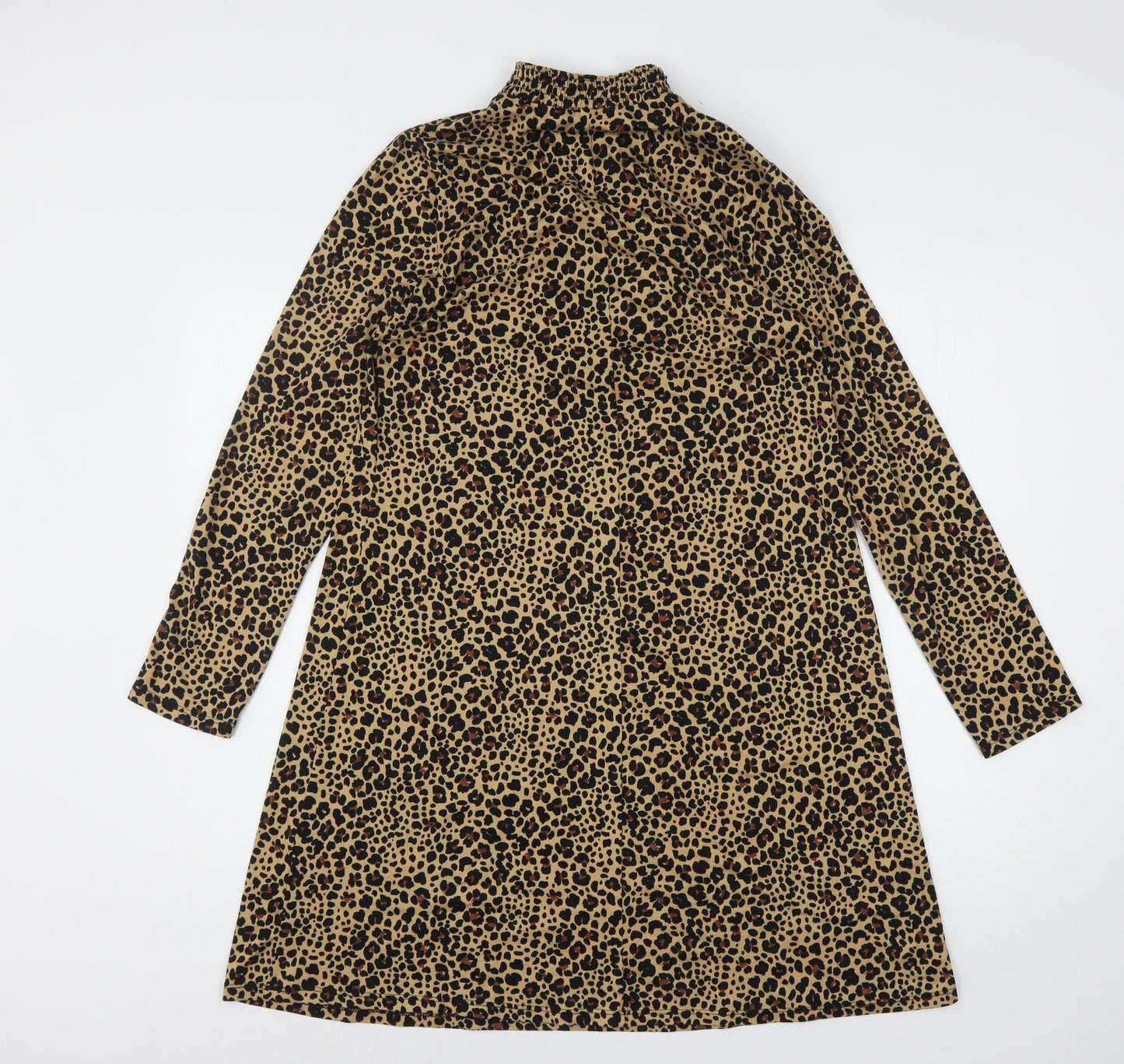Matalan Womens Multicoloured Animal Print Polyester A-Line  Size 8  High Neck