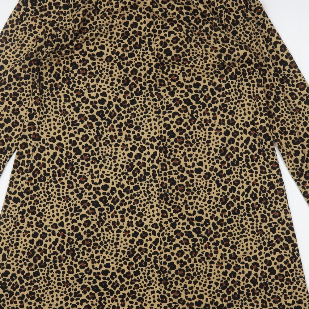 Matalan Womens Multicoloured Animal Print Polyester A-Line  Size 8  High Neck
