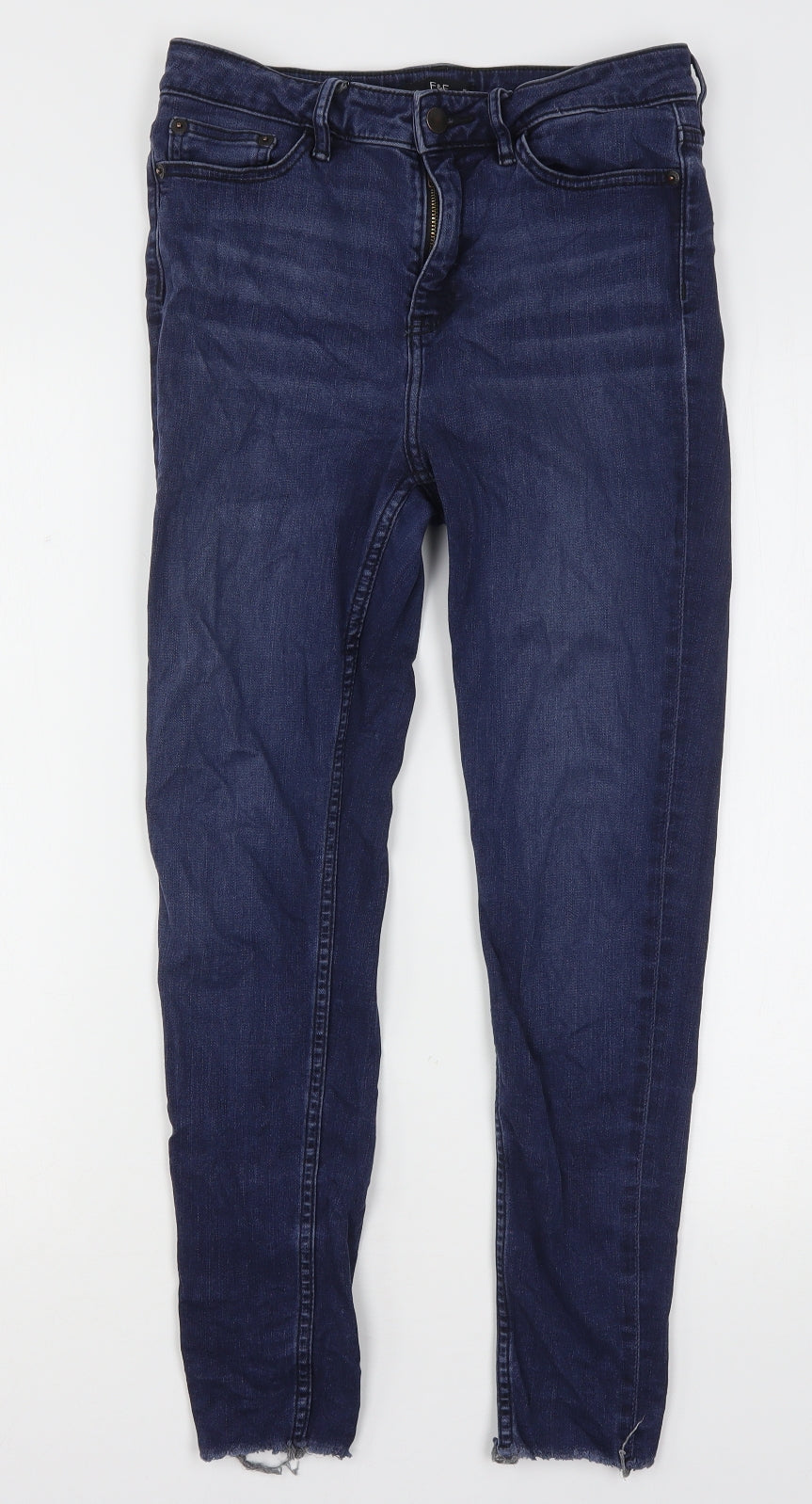 F&F Womens Blue  Cotton Skinny Jeans Size 10 L26 in Regular