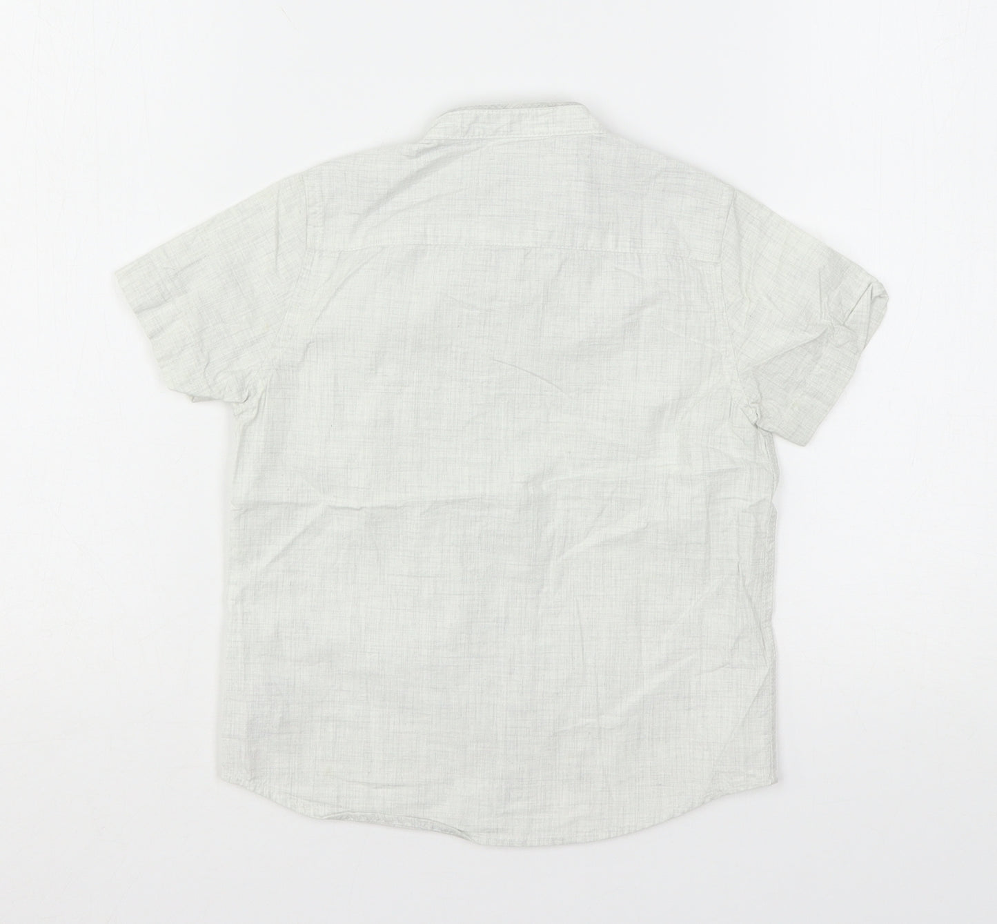 NEXT Boys Grey  Cotton Basic Button-Up Size 4 Years Round Neck