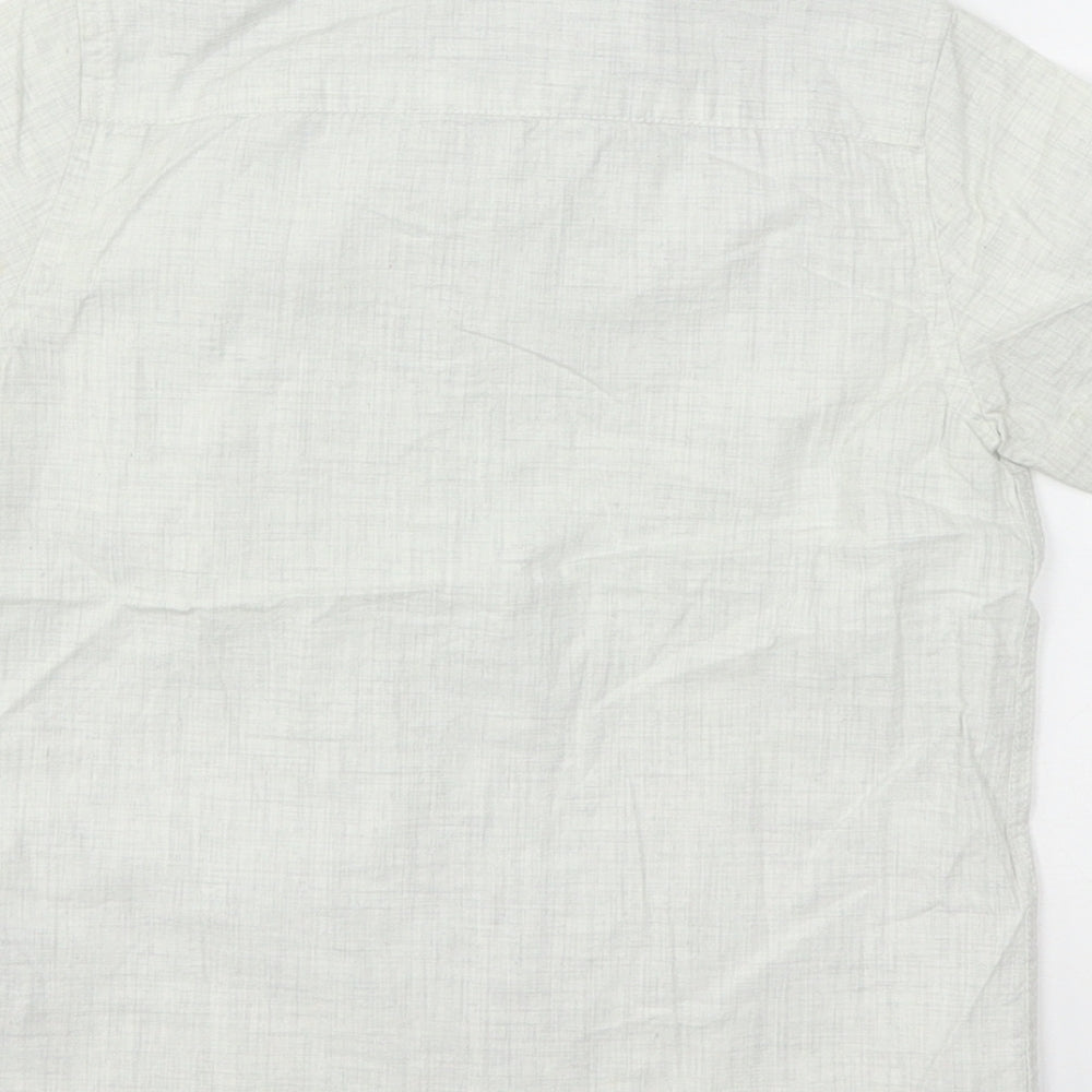 NEXT Boys Grey  Cotton Basic Button-Up Size 4 Years Round Neck