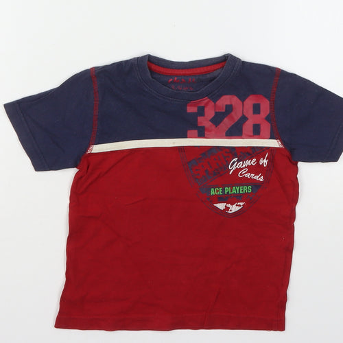Chalk Boys Multicoloured Colourblock Cotton Basic T-Shirt Size 3-4 Years Round Neck