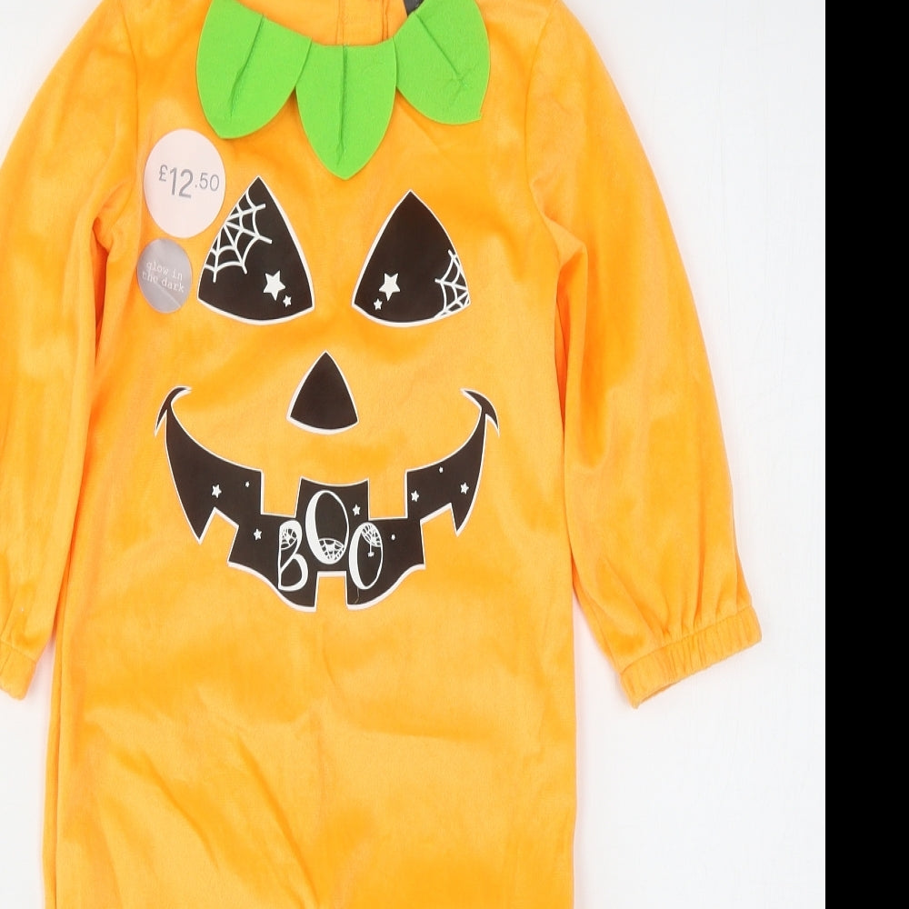 F&F Girls Orange  Polyester Jumpsuit One-Piece Size 3-4 Years   - Pumpkin