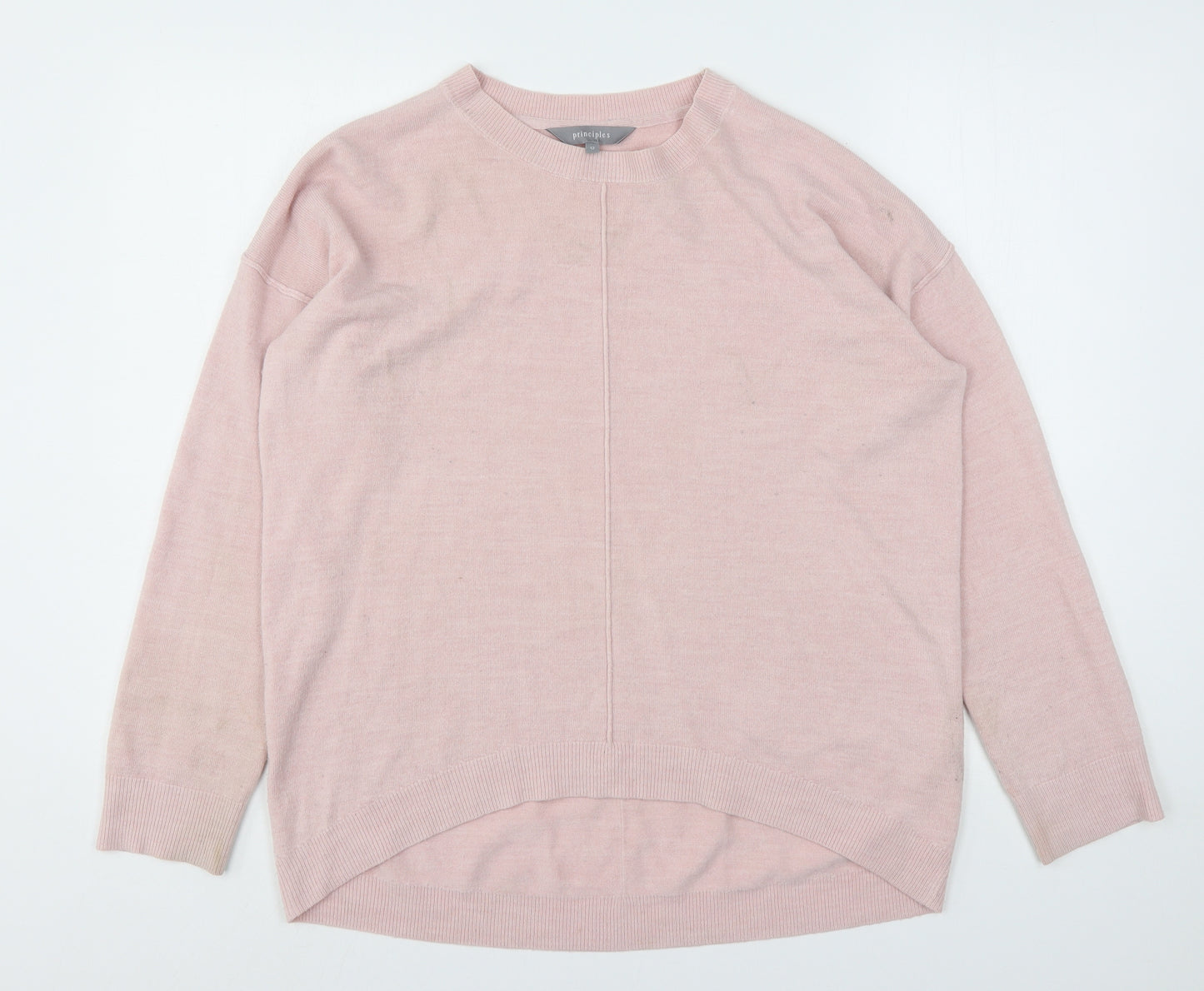 Principles  Womens Pink Round Neck  Acrylic Pullover Jumper Size 12