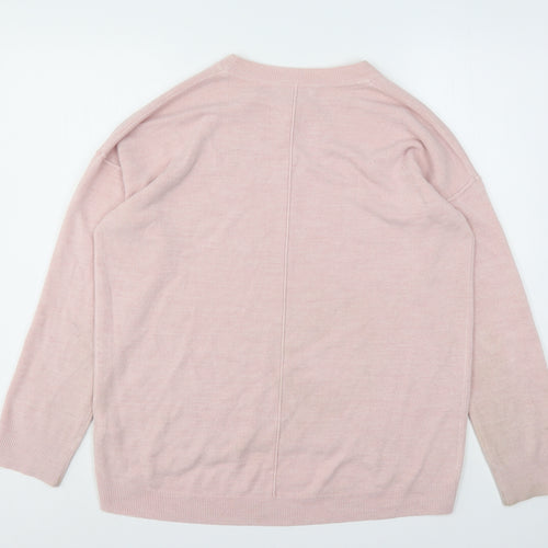 Principles  Womens Pink Round Neck  Acrylic Pullover Jumper Size 12