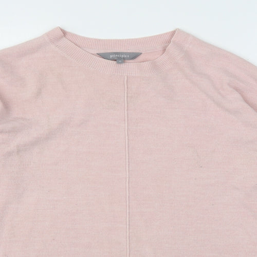 Principles  Womens Pink Round Neck  Acrylic Pullover Jumper Size 12