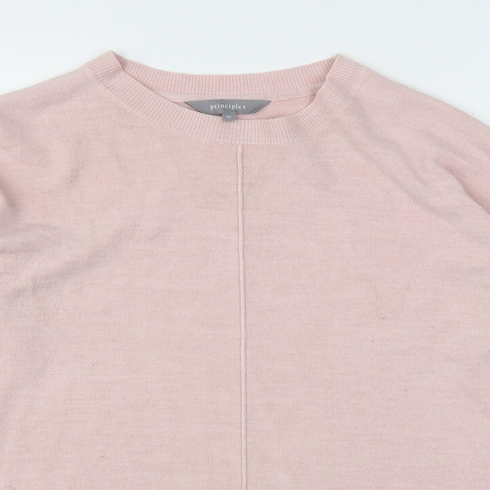 Principles  Womens Pink Round Neck  Acrylic Pullover Jumper Size 12