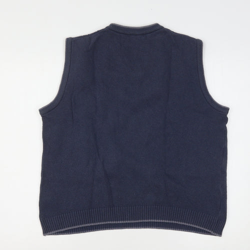 Dunnes Stores Mens Blue V-Neck  Acrylic Vest Jumper Size M