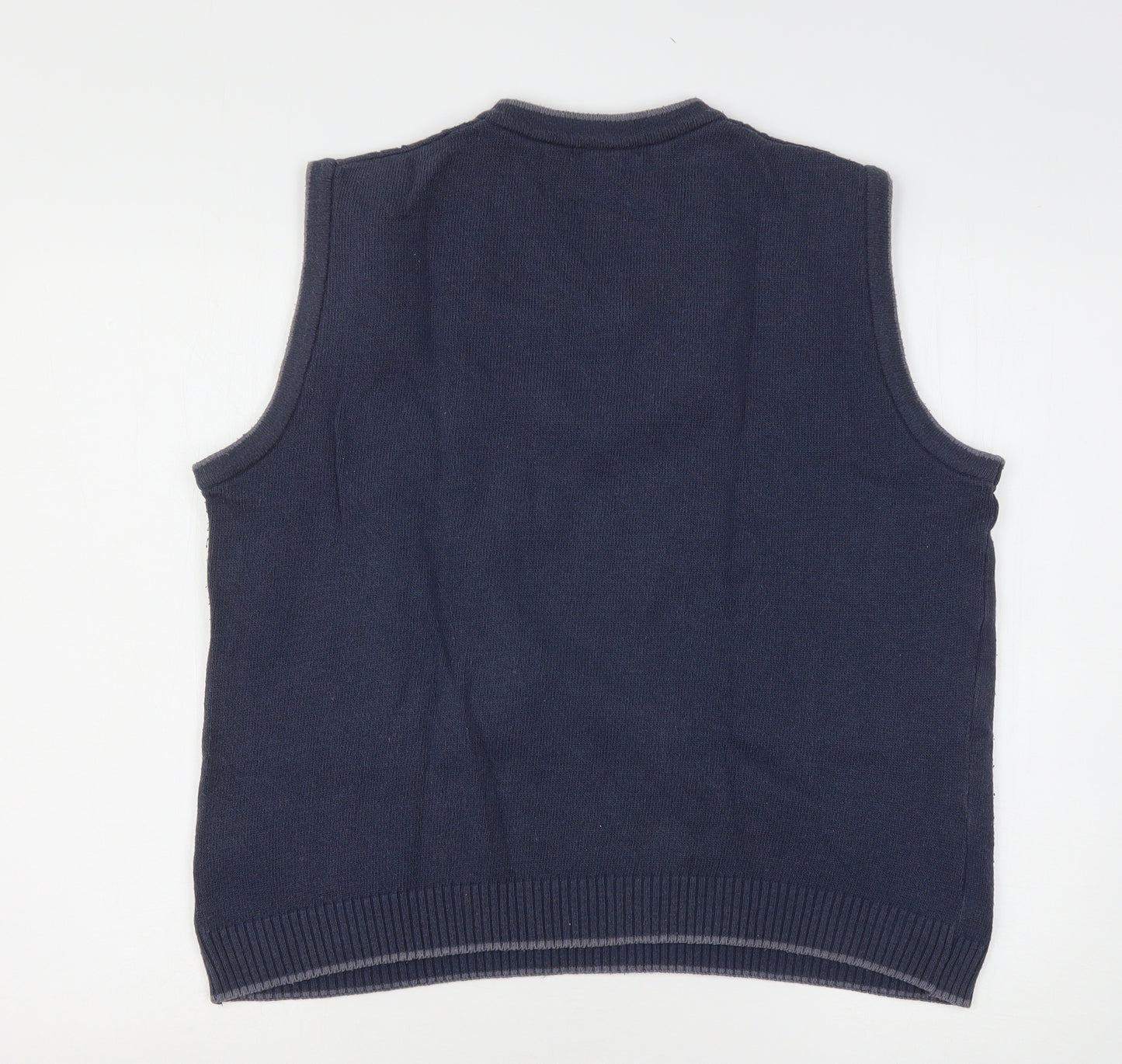 Dunnes Stores Mens Blue V-Neck  Acrylic Vest Jumper Size M