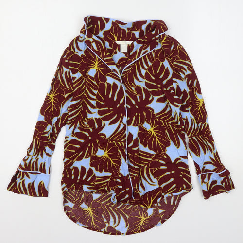 H&M Womens Multicoloured Floral Viscose Basic Button-Up Size 6 Collared