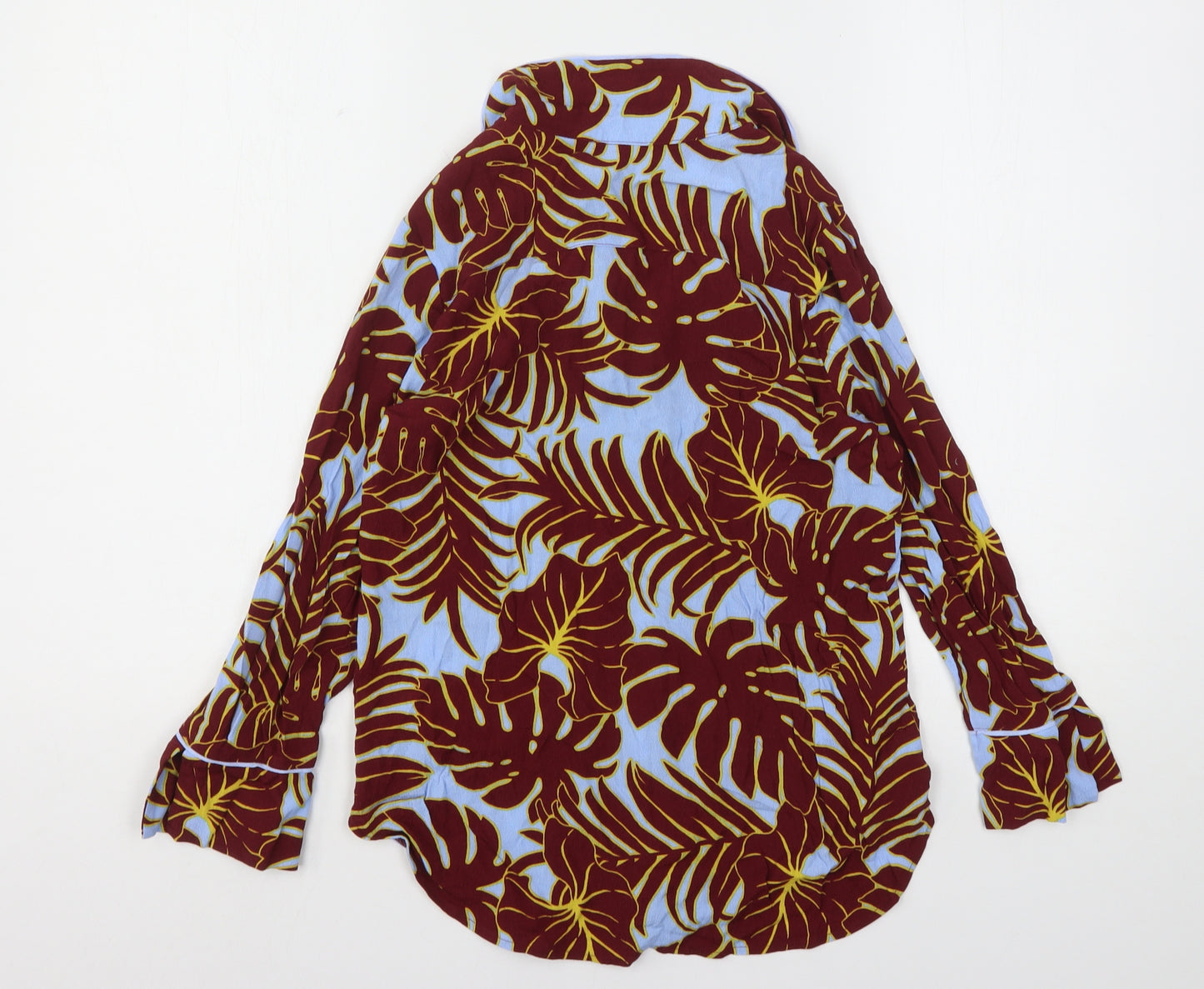 H&M Womens Multicoloured Floral Viscose Basic Button-Up Size 6 Collared