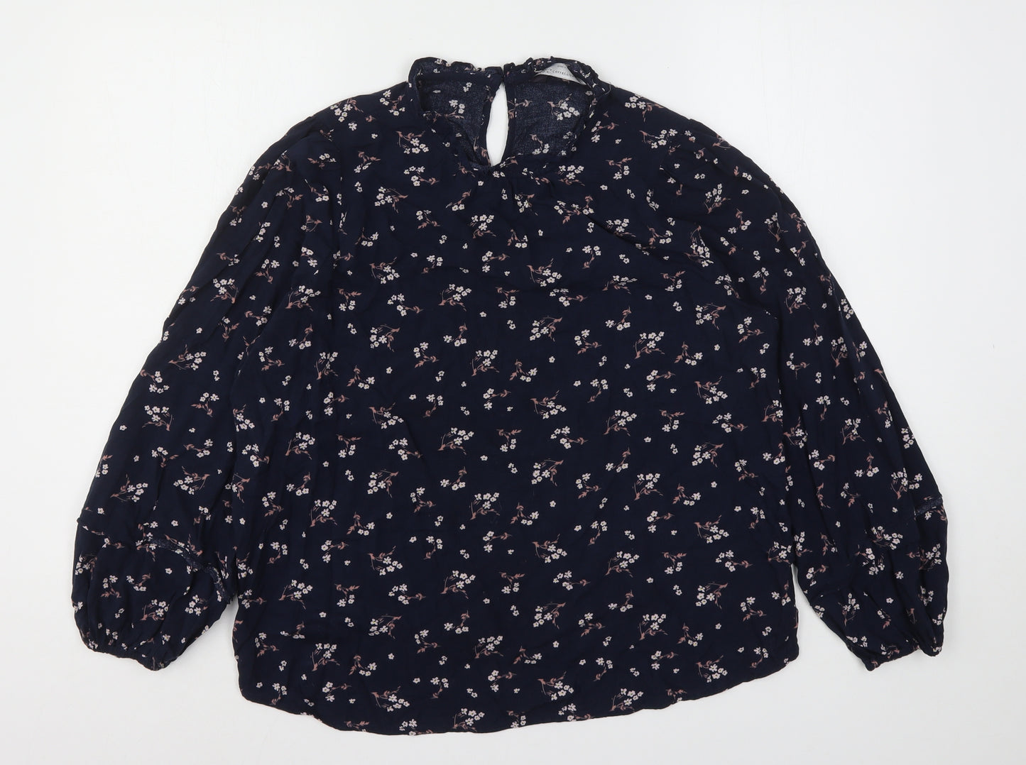 Marks and Spencer Womens Multicoloured Floral Viscose Basic Blouse Size 16 Round Neck