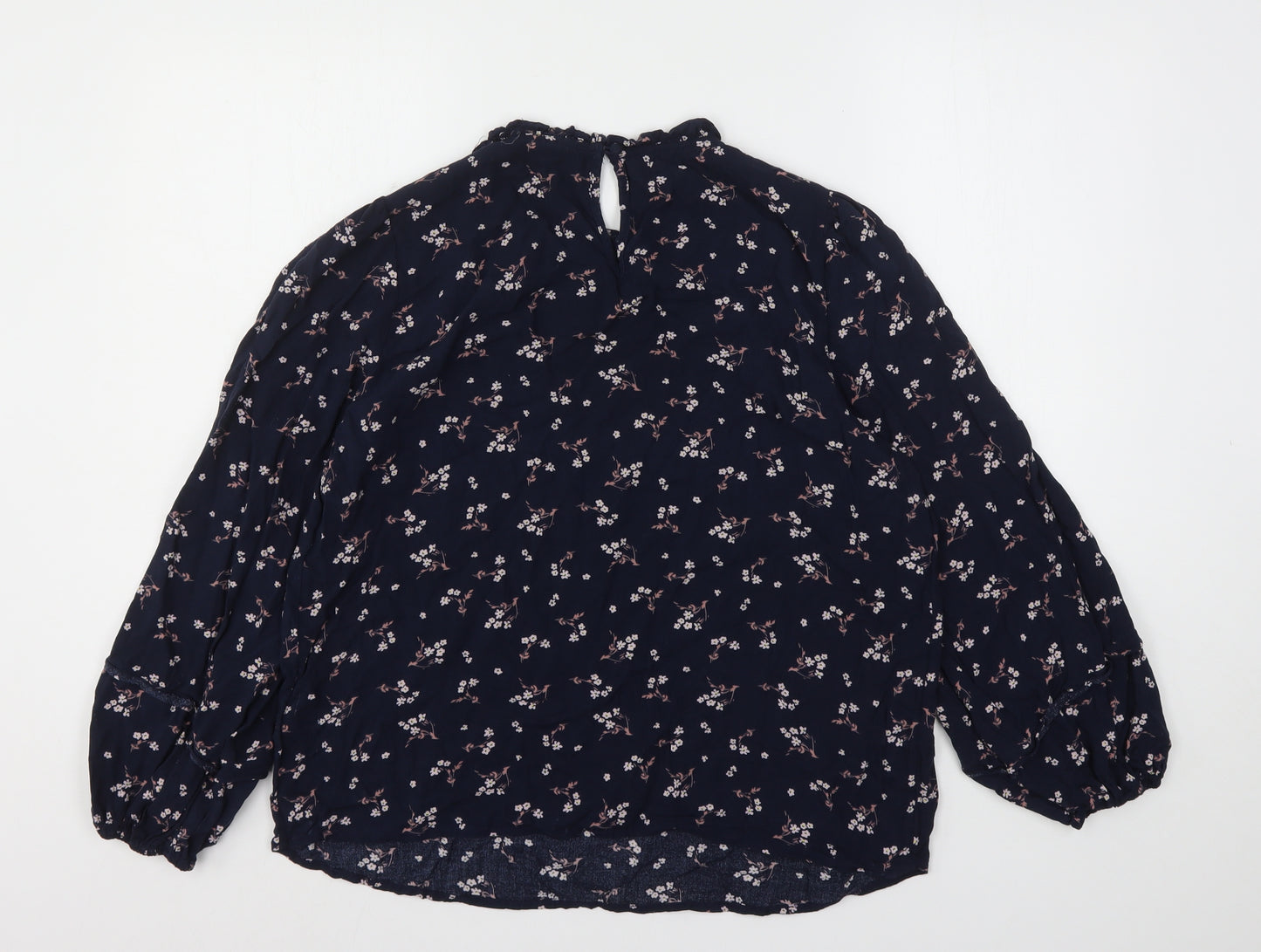 Marks and Spencer Womens Multicoloured Floral Viscose Basic Blouse Size 16 Round Neck