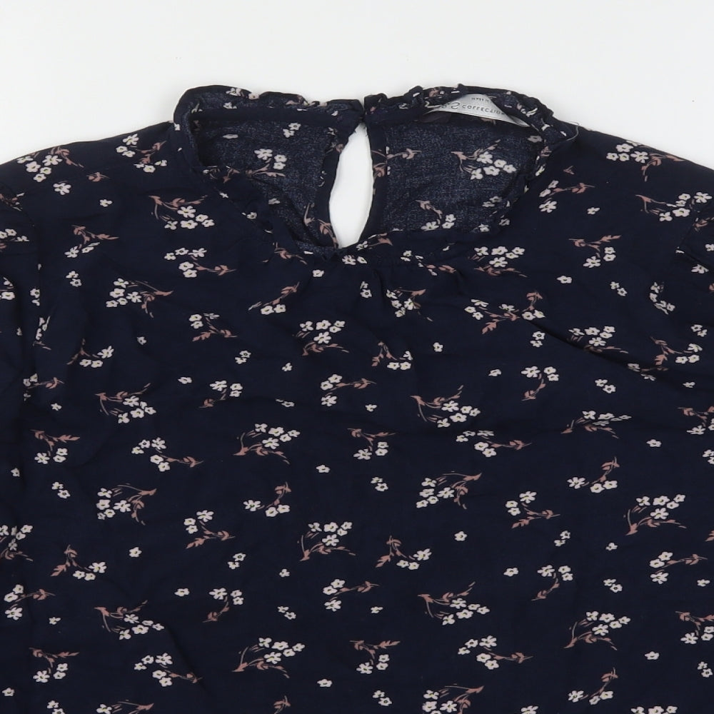 Marks and Spencer Womens Multicoloured Floral Viscose Basic Blouse Size 16 Round Neck