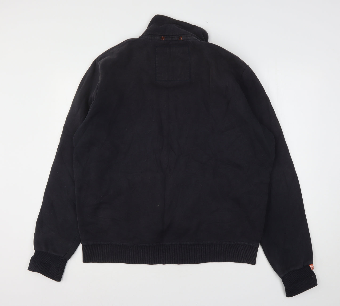 Superdry Mens Black  Cotton Full Zip Sweatshirt Size 2XL