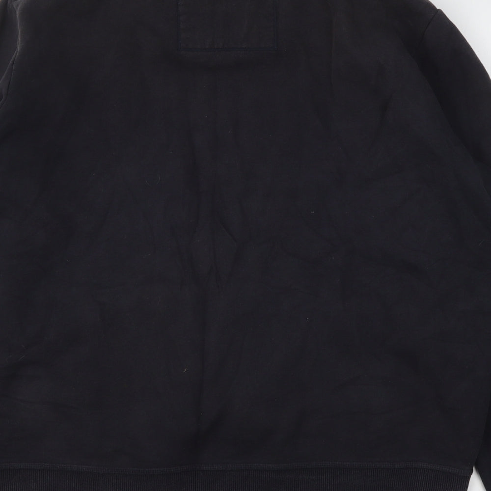 Superdry Mens Black  Cotton Full Zip Sweatshirt Size 2XL