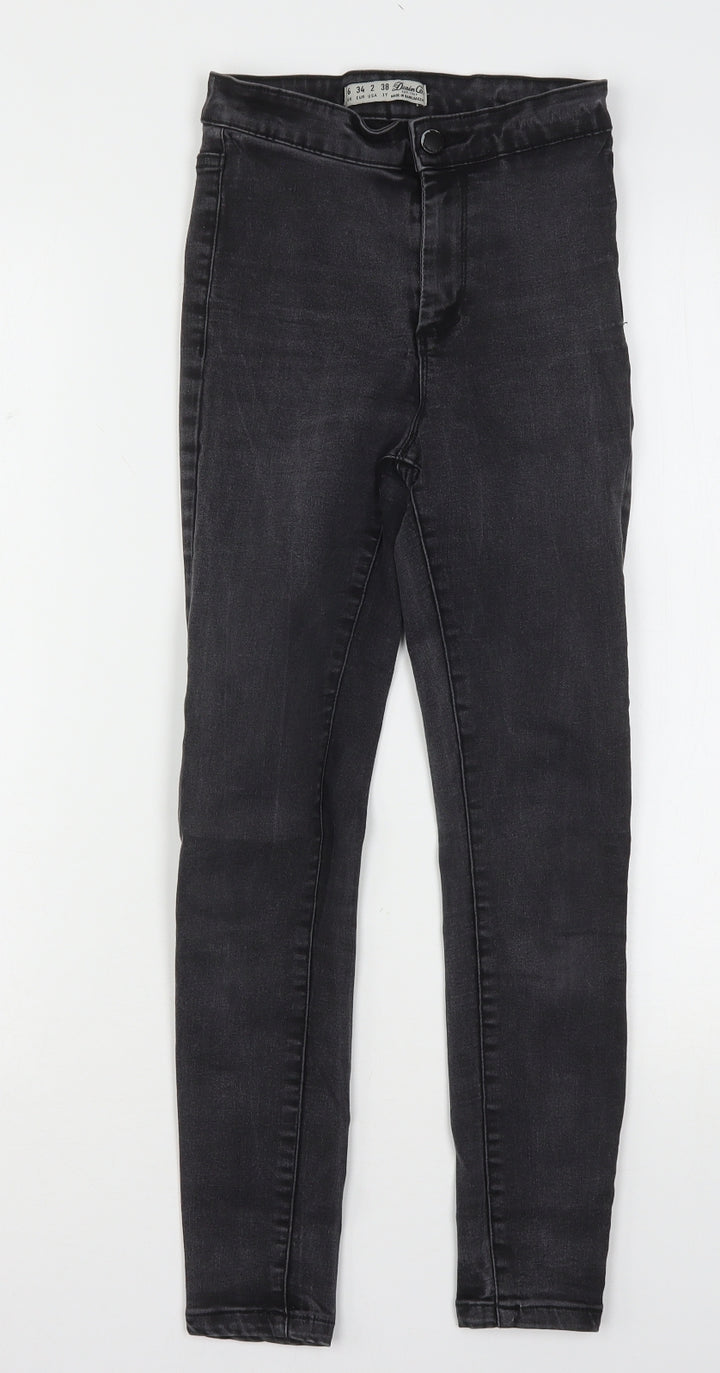 Denim & Co. Womens Black Cotton Skinny Jeans Size 6 L24 in Regular