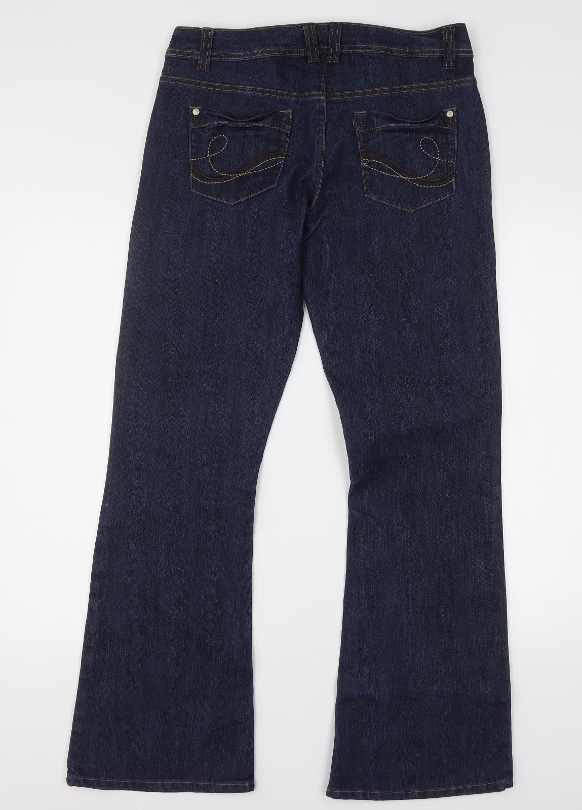 George Womens Blue  Cotton Bootcut Jeans Size 12 L30 in Regular