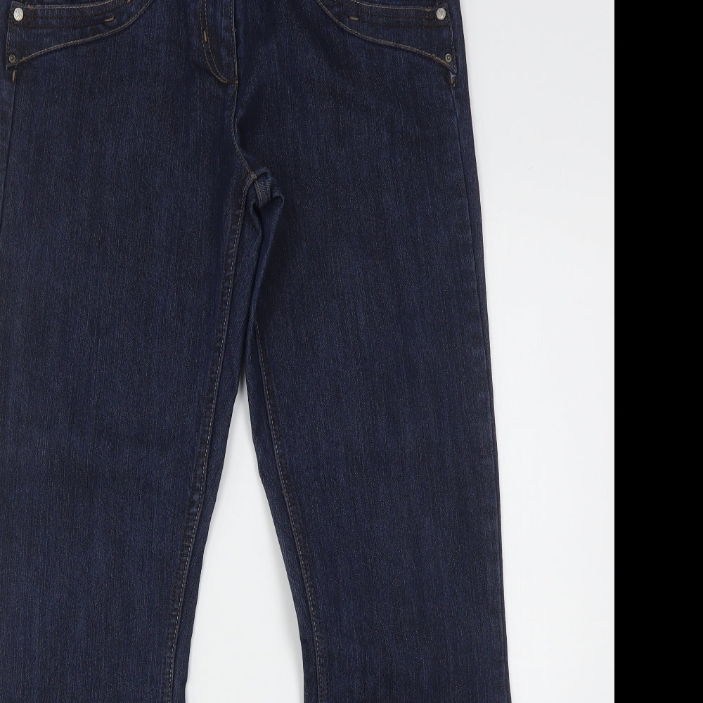 George Womens Blue  Cotton Bootcut Jeans Size 12 L30 in Regular