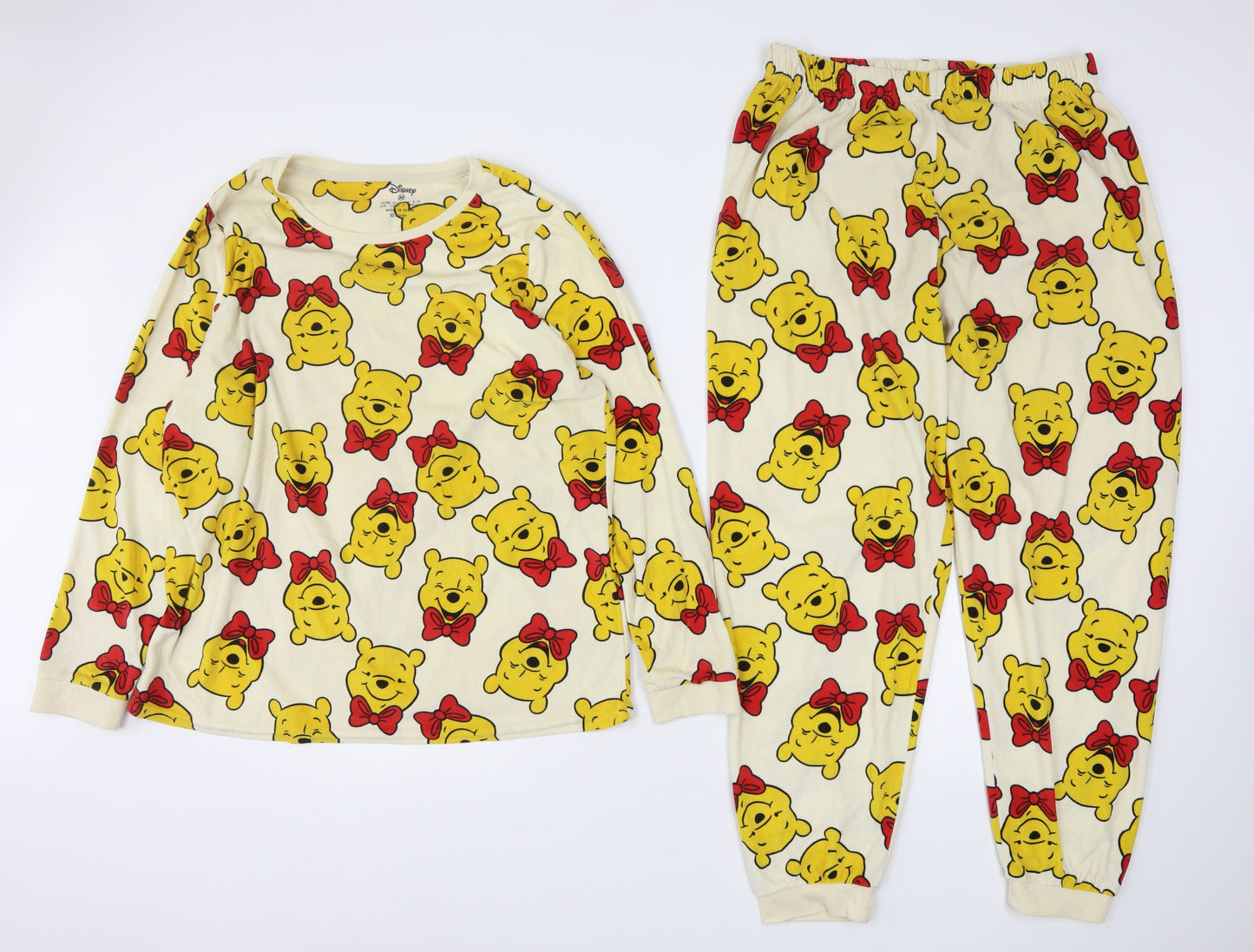 Primark Womens Multicoloured Geometric Polyester Top Pyjama Set Size 12   - Winnie The Pooh