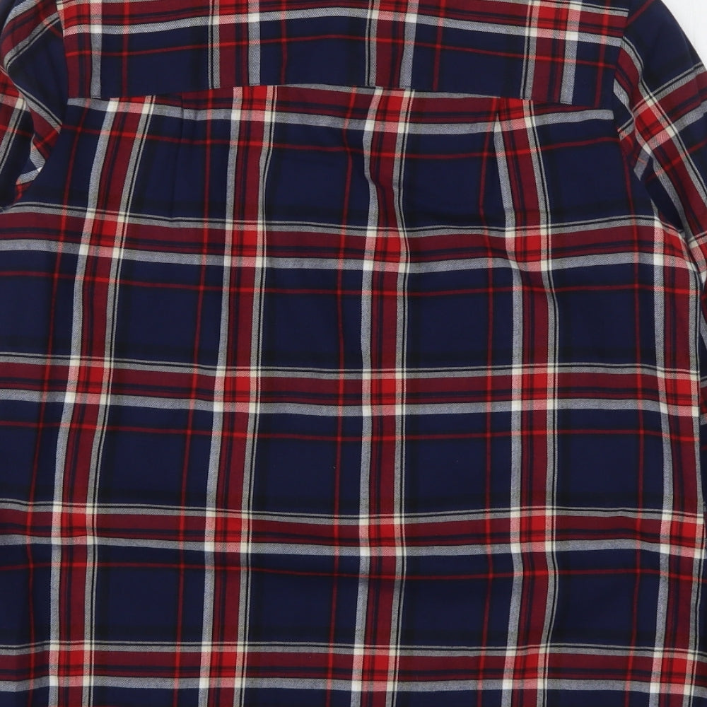 NEXT Womens Multicoloured Plaid Cotton Basic Button-Up Size 10 Collared