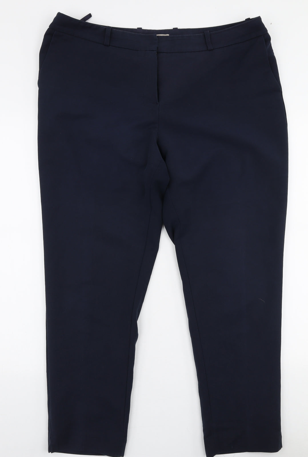 Planet Womens Blue  Cotton Trousers  Size 16 L27 in Regular Zip