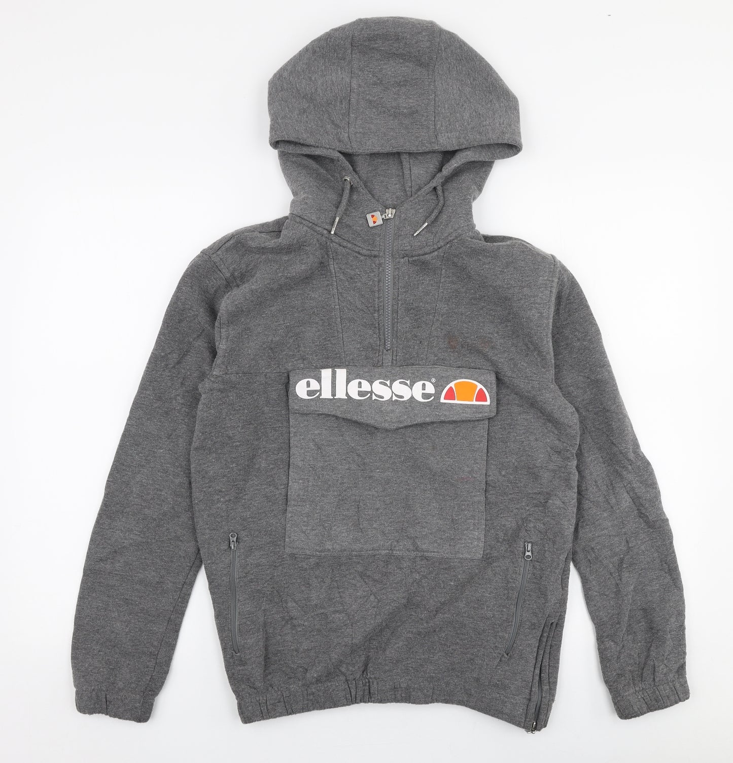 ellesse Womens Grey  Polyester Pullover Hoodie Size 4  Zip