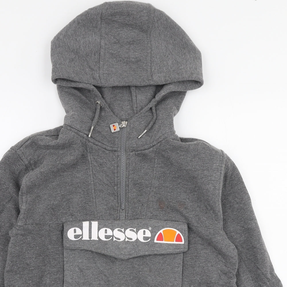 ellesse Womens Grey  Polyester Pullover Hoodie Size 4  Zip