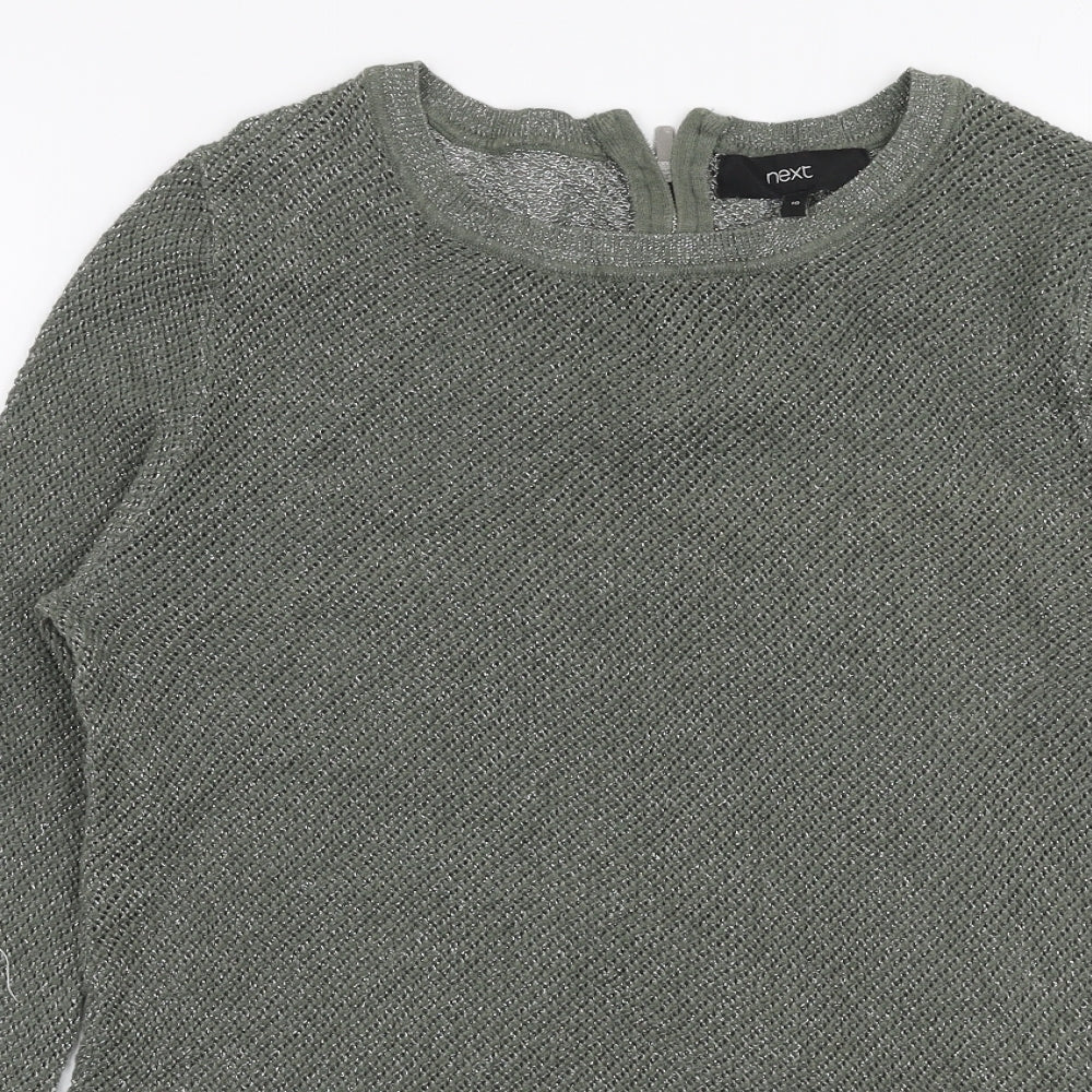 NEXT Womens Green Round Neck  Cotton Pullover Jumper Size 10