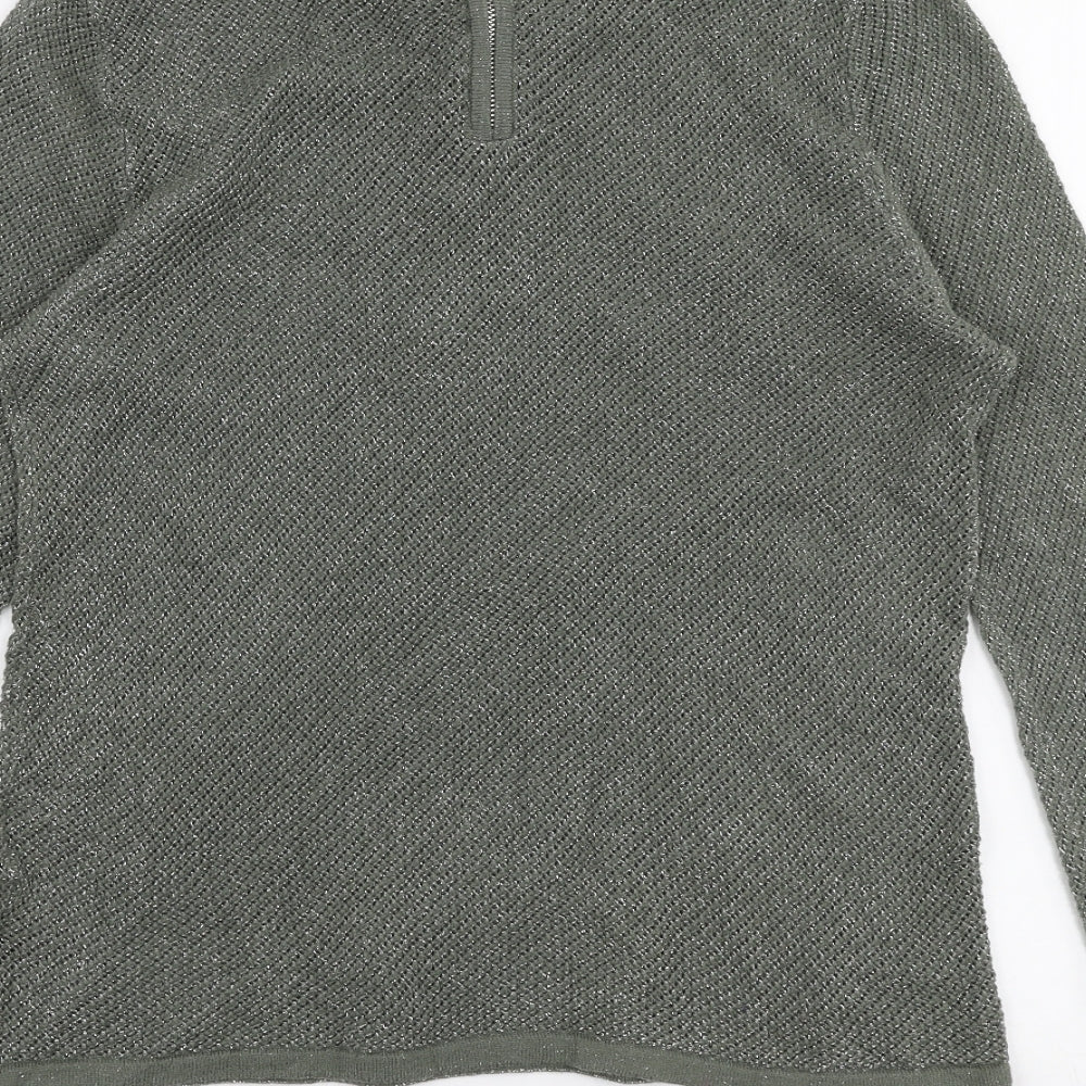 NEXT Womens Green Round Neck  Cotton Pullover Jumper Size 10