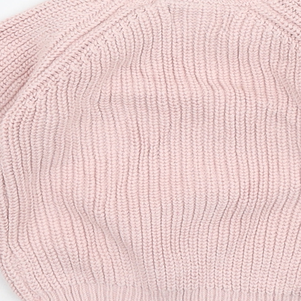 Primark Girls Pink  100% Cotton Pullover Jumper Size 9-12 Months  Button - Smile