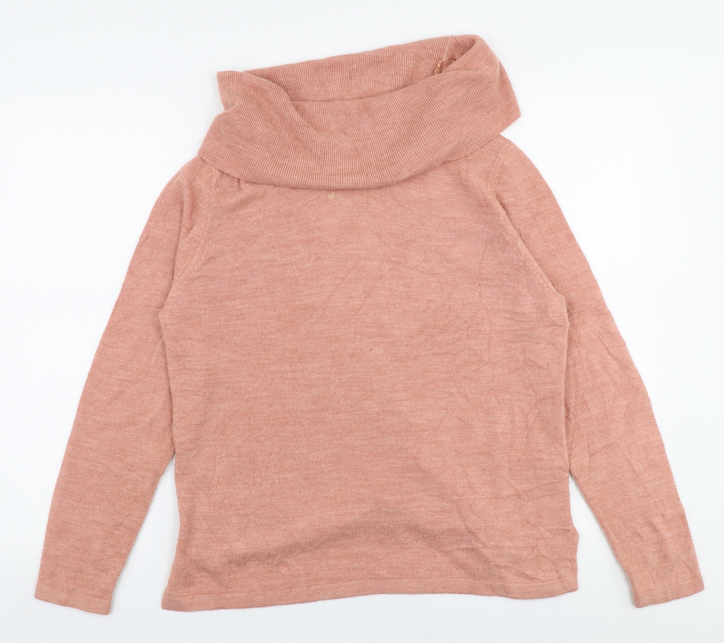 Marks and Spencer Womens Pink Roll Neck  Acrylic Pullover Jumper Size 14