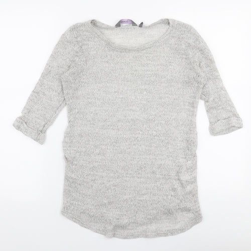 New Look Womens Grey Round Neck  Acrylic Pullover Jumper Size 14