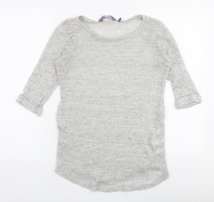 New Look Womens Grey Round Neck  Acrylic Pullover Jumper Size 14
