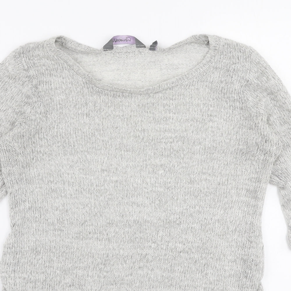 New Look Womens Grey Round Neck  Acrylic Pullover Jumper Size 14