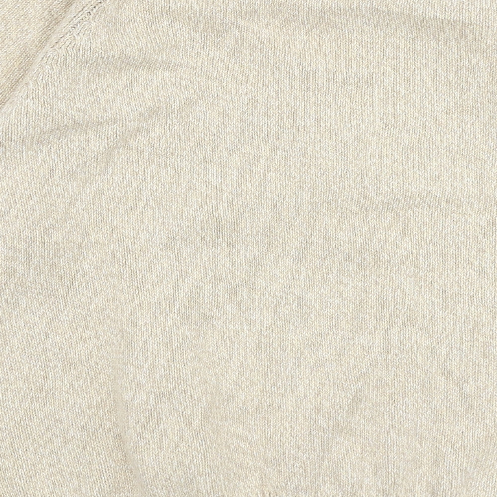 Isle Essentials Womens Beige Round Neck  100% Cotton Pullover Jumper Size M