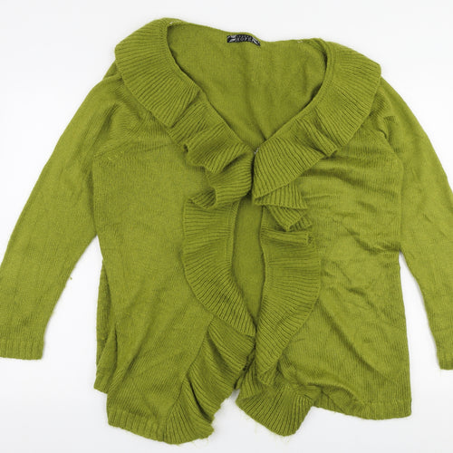 Joanna Hope Womens Green V-Neck  Acrylic Cardigan Jumper Size 14